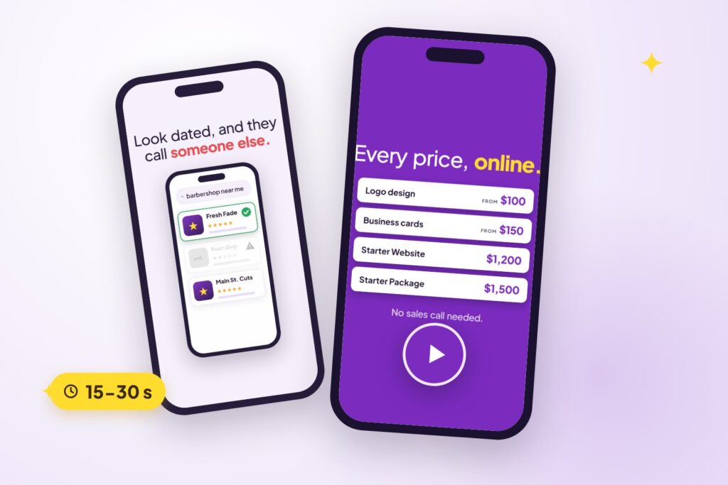 Two phones playing a GD Wizards social video ad